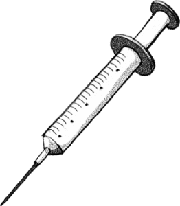 Eine Spritze als Zeichen für die Impfung gegen Masern.