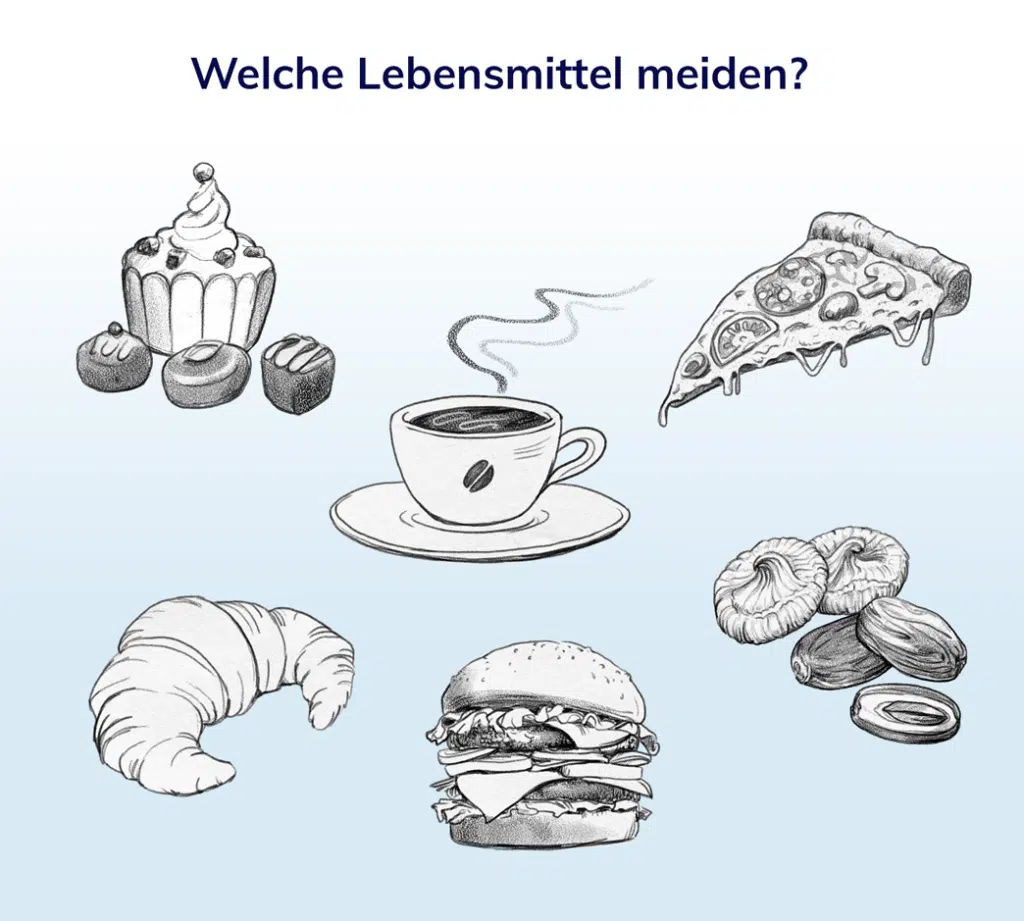 Übersicht über Lebensmittel, die bei einer Nebennierenschwäche gemieden werden sollten: Heilpraktiker Markus Breitenberger, München